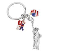 LABRIMP Usa Goddess Keychain Pendant American Flag Elements Keyring for Daily Wear Lightweight Keychain Accessory for Bags and Purses for All Occasions