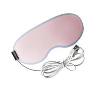 LABRIMP USB Heated Steam Eye Mask for Dry Eyes Relief Hot Compress Cover with USB Power Soft Pink Sleep Mask for Insomnia Fatigue Headache Relaxation and Travel Use