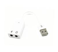LABRIMP USB Virtual Channel Sound Card Adapter with Cable for Notebook and Laptop Driverless LED Indicators Compatible with Windows and White