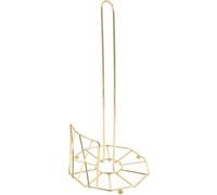 LABRIMP Vertical Paper Towel Holder Stand for Kitchen and Table Use, Iron Material with Stable Bottom and Hollow out Design, Stylish Golden Kitchen Paper Rack Shelf for Countertop Storage
