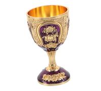 LABRIMP Vintage Embossed Metal Chalice Goblet for Communion and Liqueur Retro Shot Glass with Sturdy Build Decorative European Goblet for Home Bar Christmas Party Medieval Wedding Decor