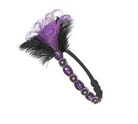 LABRIMP Vintage Flapper Fascinator Headband with Peacock Elegant Hair Accessory for Stage Performances Parties and Weddings Purple
