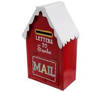 LABRIMP Vintage Red Metal Christmas Mailbox for Letters to Santa Festive Mailbox Ornament for Craft Pretend Play Holiday Treats Cards and Charity Drives