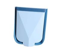 LABRIMP Wall Mounted Folding Trash Can Blue Space Saving Garbage Bin with Pressure Ring Design Compact Recycling Container for Kitchen and Bathroom Waste Management Easy to Use and Store