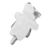 LABRIMP Wolf Plush Hand Puppet for Adults Soft Interactive Animal for Storytelling and Imaginative Play Gray Cartoon Wolf Design for Home School and Kindergarten Use