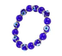 LABRIMP Women Beaded Evil Eye Bracelet, Crafted Glass Chain Bracelet, Blue, Comfortable Wear, for Women, Parties and Occasions