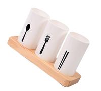 LABRIMP Wooden Chopsticks Holder with Draining Rack Multifunctional Storage Container for Kitchen Tableware Space-saving Utensil Organizer for Home and Restaurant Use