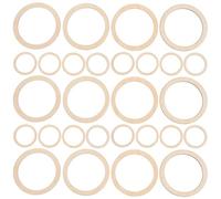 LABRIMP Wooden Rings Natural Wood Material 30pcs Unfinished Round Flat Circles Stimulate Imagination and Creative Abilities for Crafts for Home Decor and Crafting Projects