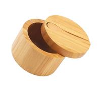 LABRIMP Wooden Salt Box Lid and Magnetic Closure, Round Wooden Seasoning Container for Kitchen Salt, Pepper, and Spices Storage, Household Kitchen Supplies for Convenient Cooking