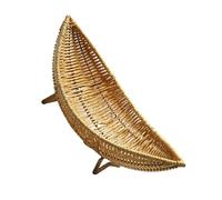 LABRIMP Woven Fruit Holder Basket with Snack Tray Detachable Storage Basket for Bread and Eggs for Kitchen and Dining Table