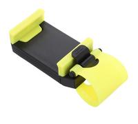 LABRIMP Yellow Adjustable Car Steering Wheel Phone Holder Fit Anti-slip Mobile Cradle for Smartphones Quick Hook Installation GPS Rack Compatible with Various Models