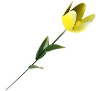 LABRIMP Yellow Iron Tulip Garden Stake Flower Decor with Weather Resistant Feature and Easy Installation for Front Yard and Large Park Display