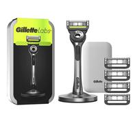 Gillette Labs With Exfoliating Bar, Gillette Men's Razor 1 Handle, 5 Blade Refills, With Travel Case, Gift Box Idea For Men