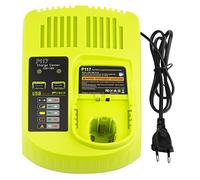 Labtec Battery Charger, Dual Port, 18V Output, Replacement for Ryobi 12V-18V One Plus Series