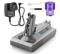 LabTEC Battery for Dyson V10, 25.2V 3900 mAh Li-ion Replacement Battery for Dyson V10 Serie Animal Absolute Motorhead SV12 with V10 Charger Cordless Vacuum Cleaner with Screwdriver+ Brush+ Filter