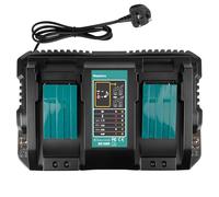 LabTEC Dual Ports Battery Charger for Makita 14.4V-18V BL1415, BL1430, BL1830, BL1840, BL1850, BL1850B, BL1860B, Compatible with Makita DC18RD Power Tool Battery