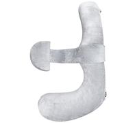 Labtec Pregnancy Pillow, Velvet F Shaped Maternity Pillow & Body Pillow for Pregnant Women with Adjustable Wedge Pillow for Side Sleeping, Back Leg & Belly Support, Grey