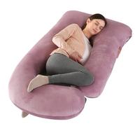 Labtec Pregnancy Pillows for Sleeping, Velvet U-shape Maternity & Body Pillows, Full Body Pillow, Maternity Hips, Legs, Belly For Pregnancy & Back Support Pillow [PINK]