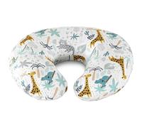 Labtec Small Nursing Pillow for Breastfeeding Baby, Multifunctional Breast Feeding Pillow 100% Cotton Removable Pillowcase, Zoo Pattern