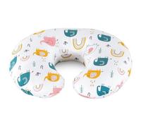 Labtec Small Nursing Pillow for Breastfeeding Baby, Multifunctional Breast Feeding Pillow 100% Cotton Removable Pillowcase, Elephant Pattern
