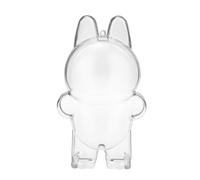 LABUBU The Monsters Macaron Protective Case - Acrylic Display Stand with Silicone Strap - White, Clear
