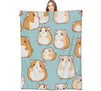 LaBuyGVT Fleece Blanket Cartoon Hamster Cute Animal Green Blue Birthday Gifts for Kids Adult & Pet Lovers Lightweight Soft ofa Couch Bed Room Modern Decor Thro Blankets