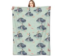 LaBuyGVT Fleece Blanket Hippo Cute Whimsical Water Scene Butterfly and Bird Gifts for Kids Adult & Animal Lovers Lightweight Soft ofa Couch Bed Room Modern Dec Blankets