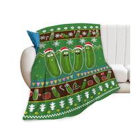 LaBuyGVT Fleece Blanket Pickle Funny Pickles Lovers Gift for Girls Boys Men Women Christmas Cozy Plush Ultra Soft Fuzzy Party for Bed Couch Sofa Throw Blankets