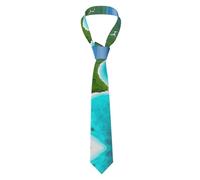 LaBuyGVT Men's Necktie Elevate Your Style with An island in the Prints - Premium Quality Polyester Fiber Tie