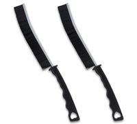 LABUYI 2 Pack Crevice Cleaning Brush, Grout Brush, Gap Cleaning Brush, Black, Nylon Bristles, Metal Handle