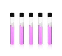 Labvida 40pcs of Glass Serological Test Tubes with Black Bakelite Screw Caps Silicon Liners, Vol.30ml 20x150mm with Marking Area, Borosilicate Glass Material, Flat Bottom, LVH005