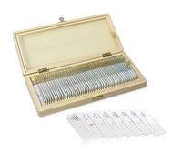 Labvida Basic Biology Prepared Microscope Slides, 50pcs of Microscope Specimen Slides, Packed in Fitted Wooden Storage Box, LVQ091