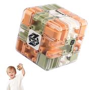 Labyrinth 3D Puzzle Maze Cube, Large 3D Maze Cube Puzzle for Logic Training, Focus Improvement & Spatial Thinking Challenges (Orange)