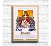 Labyrinth, 80s Movie Print Vintage Nostalgic Film Poster, A4 and A3 Size Frame Options Available,Great Home, Pub, Café, Bar Decoration Wall Art Print, House gift for movie lovers (A4 Framed (Oak))