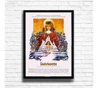 Labyrinth, 80s Movie Print Vintage Nostalgic Film Poster, A4 and A3 Size Frame Options Available,Great Home, Pub, Café, Bar Decoration Wall Art Print, House gift for movie lovers (A4 Framed (Black))