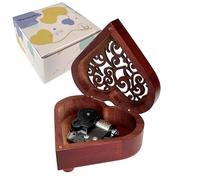 Labyrinth-As The World Falls Down Wind Up Music Box, Heart Shaped Vintage Wood Carved Mechanism Musical Gift for Lover Girlfriend Wife Mother's Day