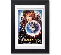 Labyrinth Cast Signed A4 Poster Photo Print Framed Autograph Gift Movie Film David Bowie (A4 Black Framed & Mounted)