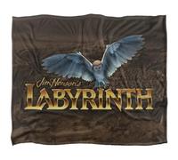 Labyrinth Logo Maze Silky Owl Supersoft Blanket Black (One Size)