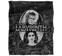 Labyrinth Maze Silky Portrait Supersoft Blanket Black/silver (One Size)