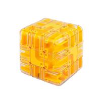 Labyrinth Puzzle Cube for Kids and Adults, 3D Magic Cube Maze Ball Puzzle, Large Complex Brain Teaser Maze Game for Intelligence Training and Stress Relief Yellow