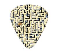Labyrinth Treasure Map 12 Piece Guitar Pick Set Durable Non Slip Different Sizes for Electric Guitar Acoustic Guitar Ukulele