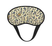 Labyrinth Treasure Map Blackout Sleep Mask,Soft Polyester, Anti-Light, Stylish,Suitable for Men and Women,for Daily Work and Outdoor Travel.