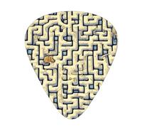 Labyrinth Treasure Map Fashion Colour Guitar Picks 12 Packï¼Œ For Acoustic Guitar Electric Guitar Ukulele.One Size