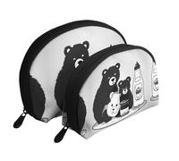 Labyrinth Treasure Map Moon Cosmetic Bag, Travel Makeup Pouch, Portable Waterproof Cosmetic Pouch for Girls Women., Cute Milk Bottle Bear, One Size