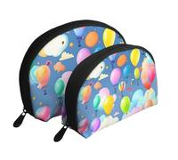 Labyrinth Treasure Map Moon Cosmetic Bag, Travel Makeup Pouch, Portable Waterproof Cosmetic Pouch for Girls Women., Colorful Balloons, One Size