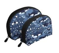 Labyrinth Treasure Map Moon Cosmetic Bag, Travel Makeup Pouch, Portable Waterproof Cosmetic Pouch for Girls Women., Blue Killer Whale, One Size