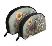 Labyrinth Treasure Map Moon Cosmetic Bag, Travel Makeup Pouch, Portable Waterproof Cosmetic Pouch for Girls Women., Feather Flower, One Size