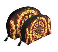 Labyrinth Treasure Map Moon Cosmetic Bag, Travel Makeup Pouch, Portable Waterproof Cosmetic Pouch for Girls Women., Turning The Flame, One Size