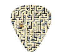 Labyrinth Treasure Map Patterned Guitar Picks - 12-Piece Set with 3 Different Thicknesses, Suitable for Electric and Acoustic Guitars
