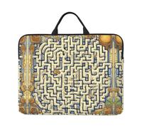 Labyrinth Treasure Map Print 14in Laptop Case Sleeve Bag â€“ Portable Handle, Business Travel, Accessory Pocket for Notebook, Tablet